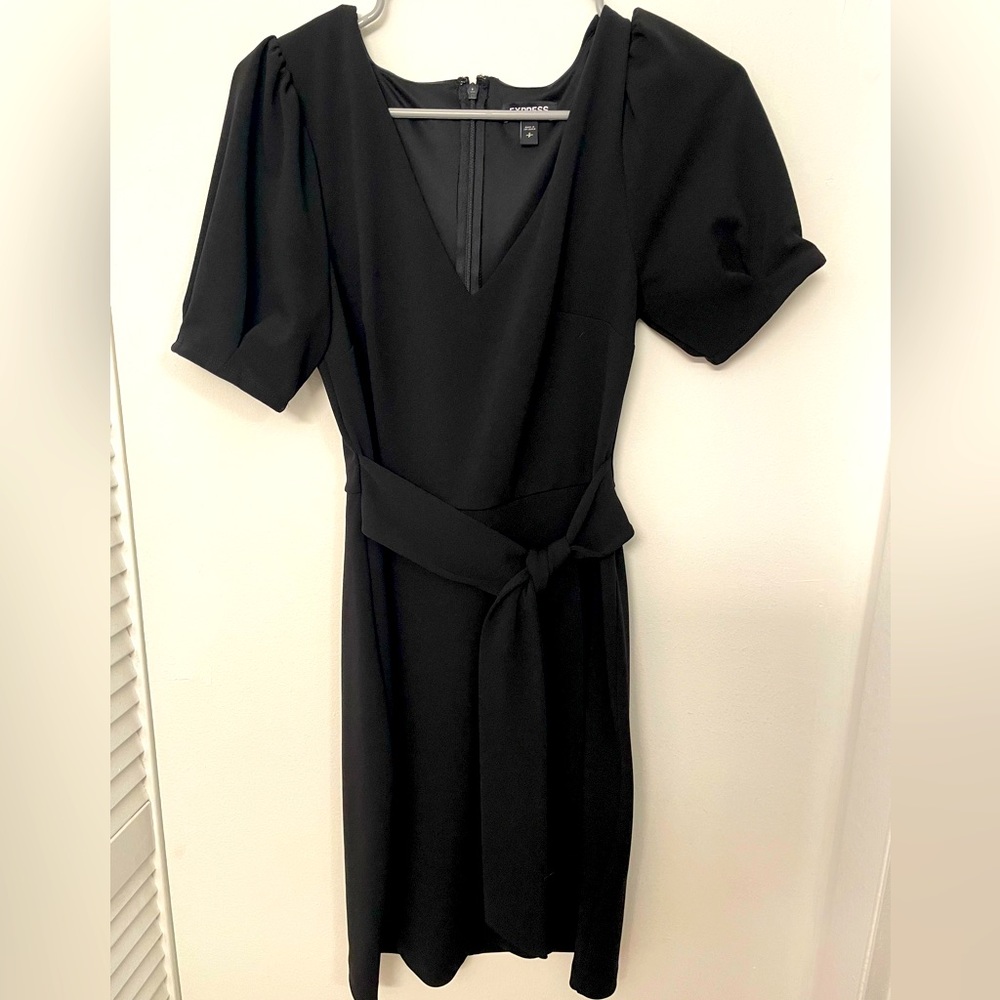Express Black belted dress (S)